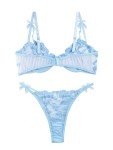 Light Blue Underwire Push-Up Lingerie Set