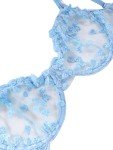 Light Blue Underwire Push-Up Lingerie Set