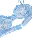 Light Blue Underwire Push-Up Lingerie Set