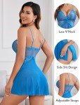 Avidlove Lace Babydoll Chemise for Women, Blue
