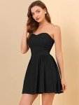 Allegra K Women's Strapless Sweetheart Mini Dress