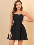 Allegra K Women's Strapless Sweetheart Mini Dress