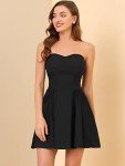 Allegra K Women's Strapless Sweetheart Mini Dress