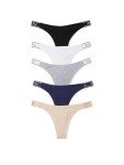 Victoria's Secret PINK Cotton Logo Thong Panty Pack, Women's Panties, Cotton Thong Underwear for Women, Thong Panties, Ladies Underwear, Multicoloured (M)