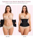 LODAY Waist Trainer for Women Corset Shapewear Tummy Control Body Shaper Cross Mesh Segmented Waist Cincher Postpartum Girdle(Black Hook,Large)