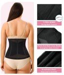 LODAY Waist Trainer for Women Corset Shapewear Tummy Control Body Shaper Cross Mesh Segmented Waist Cincher Postpartum Girdle(Black Hook,Large)