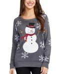 Tipsy Elves Women's Gray Sequin Snowman Christmas Sweater Size Small