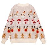 Women's Funny Fall Winter Long Sleeve Christmas Tree Elk Santa Claus Xmas Button Knit Cardigan Sweater Vintage Knitted Outerwear(Christmas-Winter,L)