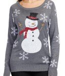 Tipsy Elves Women's Gray Sequin Snowman Christmas Sweater Size Small
