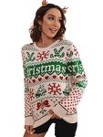 Amegoya Women's Pullover Sweaters Crew Neck Holiday Ugly Christmas Sweater for Women(Green XL)