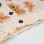 Women's Funny Fall Winter Long Sleeve Christmas Tree Elk Santa Claus Xmas Button Knit Cardigan Sweater Vintage Knitted Outerwear(Christmas-Winter,L)