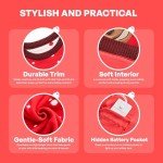 JOYIN Womens LED Light Up Christmas Sweater, Reindeer Christmas Ugly Sweater with Light Bulbs-Red