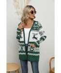 LILBETTER Womens Casual Lightweight Long Sleeve Open Front Christmas Cardigan Sweaters with Pockets(F Christmas Green,X-Large)