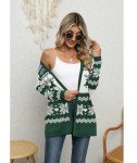 LILBETTER Womens Casual Lightweight Long Sleeve Open Front Christmas Cardigan Sweaters with Pockets(F Christmas Green,X-Large)