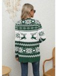 LILBETTER Womens Casual Lightweight Long Sleeve Open Front Christmas Cardigan Sweaters with Pockets(F Christmas Green,X-Large)