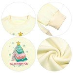 ASTANFY Christmas Sweatshirts for Women All Booked Christmas Sweater Funny Merry Sweatshirt Xmas Holiday Long Sleeve Pullover Apricot