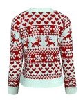 ZAFUL Women's Christmas Snowflake Reindeer Knitted Sweater Long Sleeve Crew Neck Heart Animal Print Pullover Knitwear