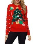 VENTELAN Women's Christmas Sweater Funny Christmas Tree Ugly Pullover Snowflake Long Sleeve Sweater Shirt