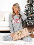 LOTUCY Christmas Gnome Sweatshirts for Women Gnomes Christmas Holiday Sweatshirt Cute Long Sleeve Top Shirt Red