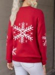 Dokotoo Womens Funny Christmas Sweater 2024 Crewneck Long Sleeve Snow Printed Cable Knit Holiday Pullover Sweaters Snowflake Loose Fit Fall Fashion Clothes Ugly Christmas Sweaters Tops Medium Red