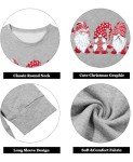 LOTUCY Christmas Gnome Sweatshirts for Women Gnomes Christmas Holiday Sweatshirt Cute Long Sleeve Top Shirt Red