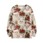 Ugly Christmas Sweaters for Women Cat Christmas Sweaters for Women Plus Size Long Sleeve Crewneck Knit Sweaters Xmas Sweater Christmas Ornaments Light Sweaters for Women