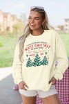 MYHALF Womens White Christmas Sweatshirt Crewneck Christmas Tree Graphic Shirts Oversized Xmas Pullover Sweater