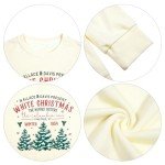 MYHALF Womens White Christmas Sweatshirt Crewneck Christmas Tree Graphic Shirts Oversized Xmas Pullover Sweater