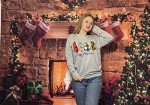ASTANFY Merry Christmas Sweatshirt for Women Drop Shoulder Long Sleeve Christmas Tree Pullover Lightweight Shirt Grey