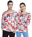 RAISEVERN Ugly Christmas Sweater for Men Women Funny Santa Kitten Sweatshirt Xmas Cats Hat Holiday Festive Long Sleeve Winter Top Pullover