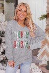 Christmas Sweatshirts for Women Merry Bright Graphic Print Long Sleeve Shirts Christmas Crewneck Pullover Casual Blouse Tops