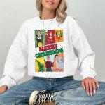 FAYALEQ Merry Christmas Sweatshirt Women Xmas Sweatshirts Funny Christmas Movie Graphic Shirts Casual Winter Pullovers White
