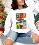 FAYALEQ Merry Christmas Sweatshirt Women Xmas Sweatshirts Funny Christmas Movie Graphic Shirts Casual Winter Pullovers White