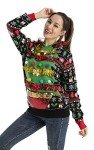 Unisex Women's Ugly Christmas Sweater Funny Santa Reindeer Hoodie Jumper Novelty Knit Pullover (Medium)