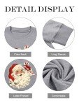 MYHALF Christmas Sweatshirt Women Santa Ugly Christmas Funny Graphic Pullover Sweater for Xmas Holiday Party Long Sleeve Tops Grey