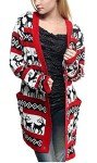 Womens Oversized Christmas Reindeer Cardigan (X-Large, Red Reindeer Cardigan)