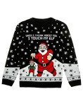 I Touch My Elf Funny Ugly Christmas Sweater for Men Women Santa Hilarious Xmas Adult Unisex Sweaters Medium Multicolor