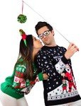 I Touch My Elf Funny Ugly Christmas Sweater for Men Women Santa Hilarious Xmas Adult Unisex Sweaters Medium Multicolor