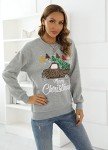 RETSUGO Womens Merry Christmas Sweatshirt Funny Christmas Tree Truck Pullover Fleece Sweaters Xmas Plaid Tops Shirts M