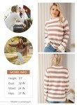 Dokotoo Womens Plus Size Sweaters Wool Crew Neck Striped Color Block Comfy Ribbed Knit Top Cute Christmas Casual Loose Chunky Long Pullover Sweater Oversized Jumper Tops Green XX-Large