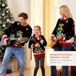 Giggling Getup Ugly Christmas Sweater for Kids, LED Light Up Christmas Tree Ugly Sweater, Ugly Holiday Sweater for Kids-Small(5-7Y)