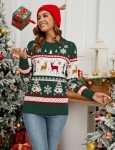 Namatime Ugly Christmas Sweaters for Women 2024 Family Matching Christmas Sweater Funny Xmas Holiday Party Knit Pullover Christmas Vacation Sweater Green-Christmas Tree XXL