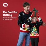 Giggling Getup Ugly Christmas Sweater for Kids, LED Light Up Christmas Tree Ugly Sweater, Ugly Holiday Sweater for Kids-Small(5-7Y)