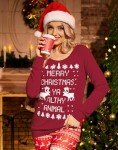 Christmas Womens Vintage Crewneck Shirt Long Sleeves Ugly Vacation Sweatshirt Reindeer Red XL