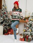 Namatime Ugly Christmas Sweaters for Women 2024 Family Matching Christmas Sweater Funny Xmas Holiday Party Knit Pullover Christmas Vacation Sweater Green-Christmas Tree XXL