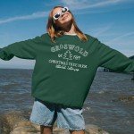 FASHGL Christmas Sweatshirt Xmas Embroidered Sweatshirts Womens Christmas Tree Farm Vacation Pullover Oversized Fall Top Green