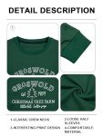 FASHGL Christmas Sweatshirt Xmas Embroidered Sweatshirts Womens Christmas Tree Farm Vacation Pullover Oversized Fall Top Green