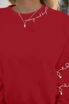 Christmas Sweatshirt Women Christmas Light Sweatshirts Merry And Bright Xmas Long Sleeve Shirts Crewneck Pullover Tops Red