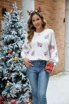 LUBOT Ugly Christmas Sweaters for Women Cute Fuzzy Funny Wintertime and Holiday Parties Knitted Pullover Sweater White Pink Tree M