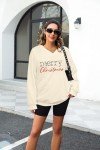 JINTING Chiristmas Sweatshirt Merry Christmas Shirts for Women V Neck Long Sleeve Oversized Pullover Tops Apricot